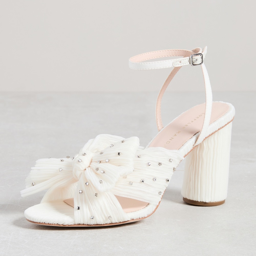 Camellia Pearl Rhinestone Bow Heel